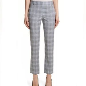 Theory Plaid Cropped Perfect Trouser Pants